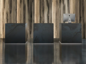 UNIKO - Modular wooden Reception desk with Built-In Lights _ FIT INTERIORS